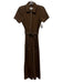 Reformation Jeans Size 4 Brown Cotton Blend Zip Short Sleeve Sash Jumpsuit Brown / 4