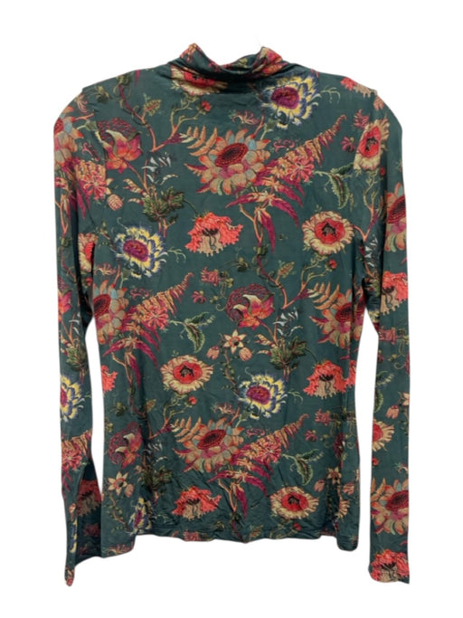 Ulla Johnson Size S Green, Pink, Multi Floral Turtleneck Long Sleeve Top Green, Pink, Multi / S