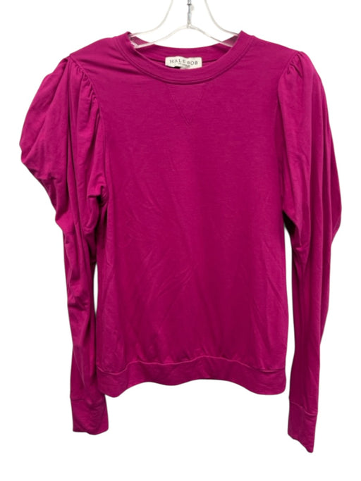 Hale Bob Size S Fuchsia Pink Viscose Blend Puff Shoulder Long Sleeve Top Fuchsia Pink / S