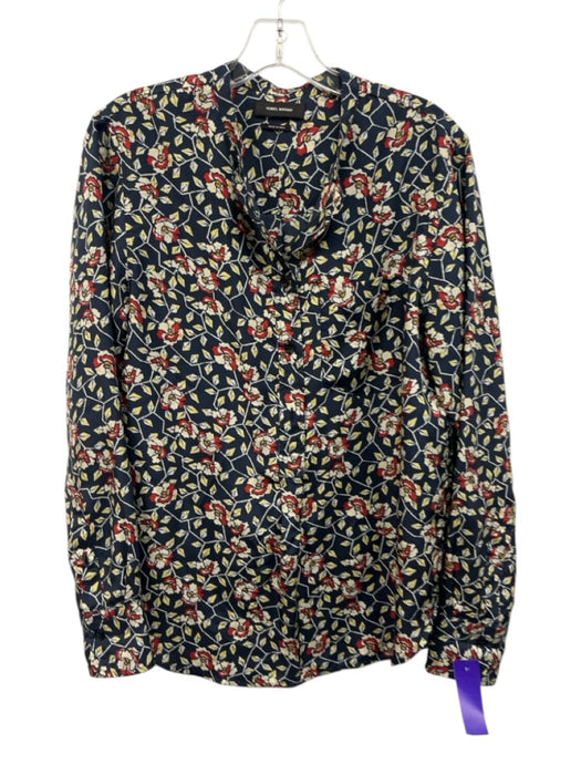 Isabel Marant Size S Navy, Red, Yellow Patch Pocket Floral Button Down Top Navy, Red, Yellow / S