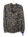 Isabel Marant Size S Navy, Red, Yellow Patch Pocket Floral Button Down Top Navy, Red, Yellow / S