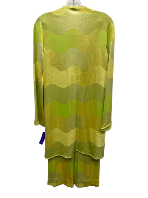Alexis Size XS Lime Green & Yellow Viscose Blend Button Closure Pant Set Lime Green & Yellow / XS
