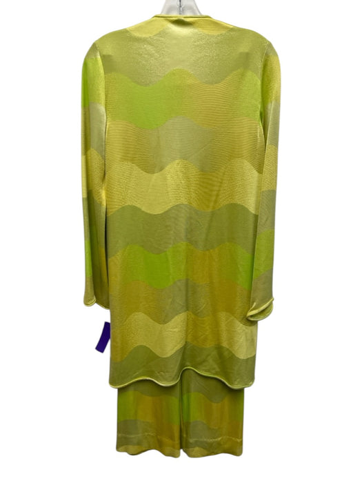 Alexis Size XS Lime Green & Yellow Viscose Blend Button Closure Pant Set Lime Green & Yellow / XS