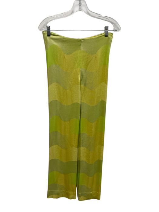Alexis Size XS Lime Green & Yellow Viscose Blend Button Closure Pant Set Lime Green & Yellow / XS