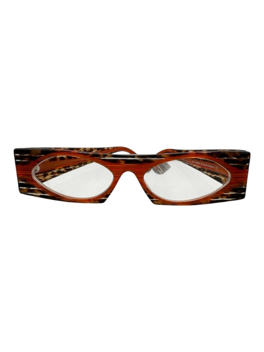 Theo Orange & Brown Acetate Tortoiseshell Rectangle Glasses Orange & Brown