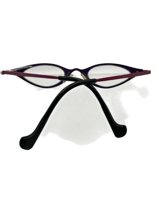 Theo Belgium Pink Metal Narrow Cat Eye Glasses Pink