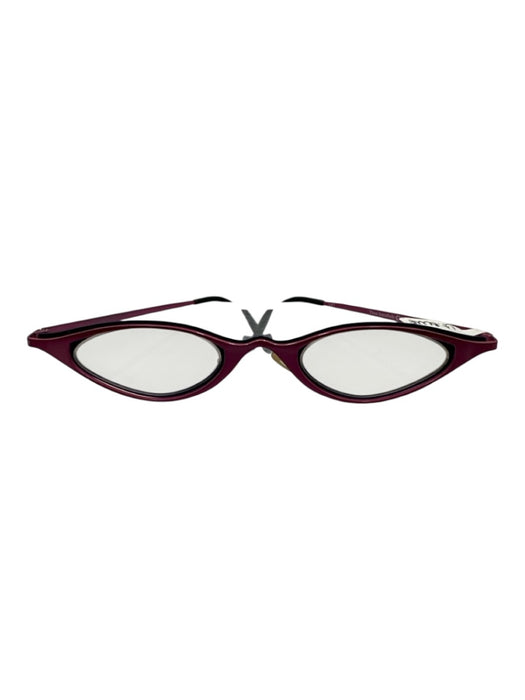 Theo Belgium Pink Metal Narrow Cat Eye Glasses Pink
