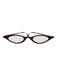 Theo Belgium Pink Metal Narrow Cat Eye Glasses Pink