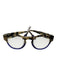 Theo Belgium Black, Cream, Blue Acetate Colorblock Round Glasses Black, Cream, Blue