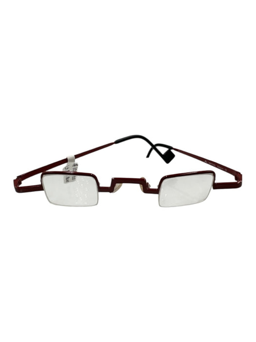 Theo Belgium Red & Black Metal micro Colorblock Square Glasses Red & Black