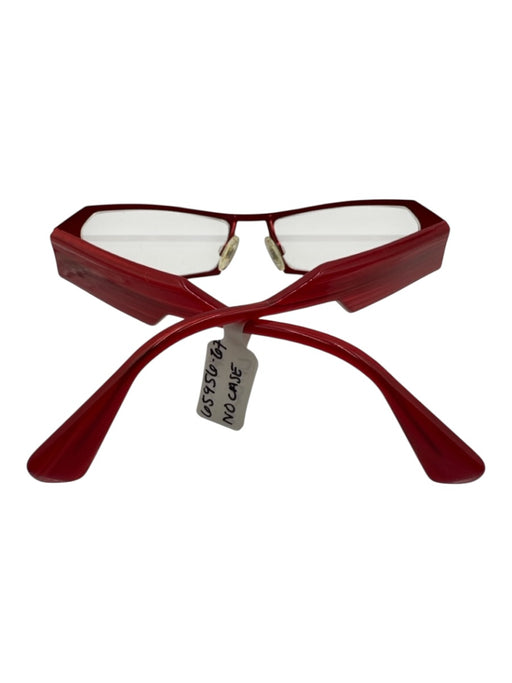 Theo Belgium Red Acetate Rectangle Glasses Red