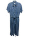 Rag & Bone Size S Blue Wash Cotton Blend Button Front Tie belt Denim Jumpsuit Blue Wash / S