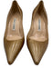 Manolo Blahnik Shoe Size 38.5 Gold Patent Leather Stiletto Pointed Toe Pumps Gold / 38.5