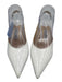 Jimmy Choo Shoe Size 39 White Leather Croc Embossed Slingback Pointed Toe Pumps White / 39