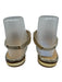 Cervone Shoe Size 38 Gold Leather Crinkle Metallic Detail Low Heel Sandals Gold / 38