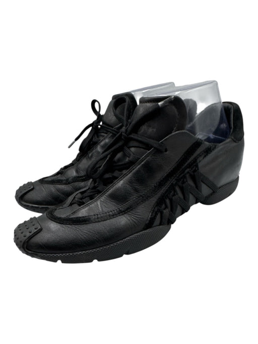 Dior Shoe Size 38 Black Leather Lace Up Detail Low Sneakers Black / 38
