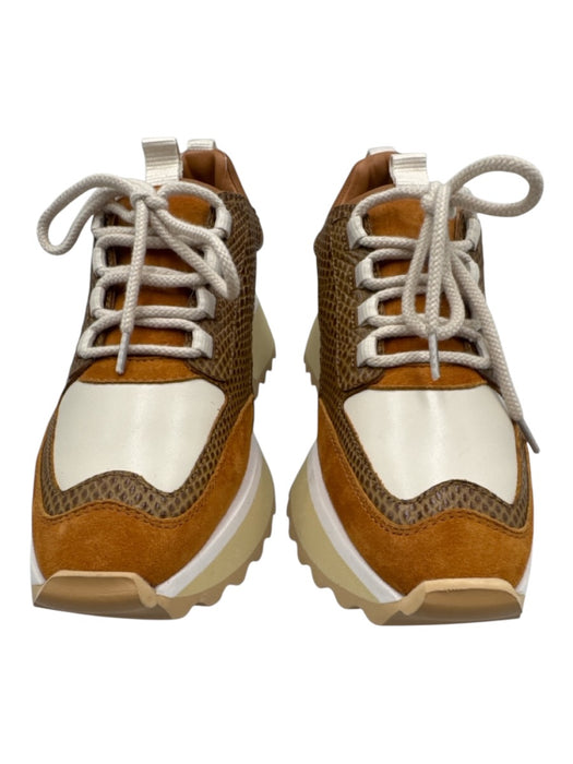 Clergerie Shoe Size 39 Brown, White, Beige Leather Synthetic embossed Sneakers Brown, White, Beige / 39