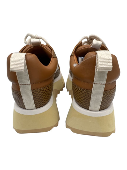 Clergerie Shoe Size 39 Brown, White, Beige Leather Synthetic embossed Sneakers Brown, White, Beige / 39