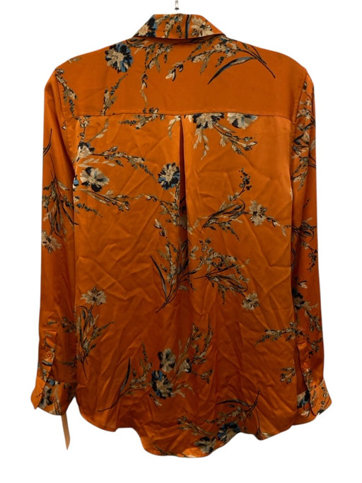 Equipment Femme Size XS Orange, Blue, Beige Silk Floral Long Sleeve Top Orange, Blue, Beige / XS