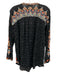 Johnny Was Size S Black, Blue, Orange Embroidered Floral Button Detail Top Black, Blue, Orange / S