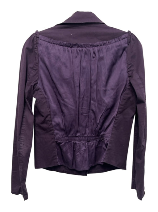 See By Chloe Size 4 Purple Cotton Blend Asymmetric Zip Zip Pockets Collar Jacket Purple / 4