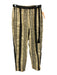 Forte Forte Size S cream, gray, gold Linen & Silk Elastic Waist Stripe Pants cream, gray, gold / S