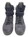 Prada Sport Shoe Size 39 Navy Blue Suede Velcro Lace Up High Top Wedge Sneakers Navy Blue / 39