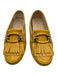 Tods Shoe Size 38 Yellow Leather silver tone hardware Croc Embossed Loafers Yellow / 38