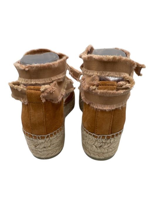Free People Shoe Size 39 tan brown & pink Leather Upper Suede Fringe Flatform tan brown & pink / 39