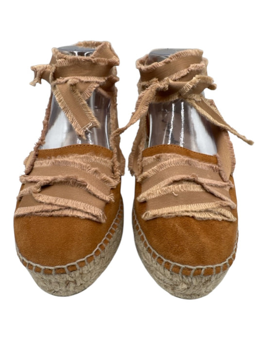 Free People Shoe Size 39 tan brown & pink Leather Upper Suede Fringe Flatform tan brown & pink / 39