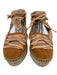 Free People Shoe Size 39 tan brown & pink Leather Upper Suede Fringe Flatform tan brown & pink / 39