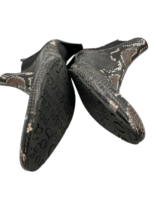 Pedro Garcia Shoe Size 39 Black, Brown, Cream Leather Upper Elastic Side Booties Black, Brown, Cream / 39