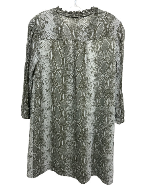 Diane Von Furstenberg Size XS Green & White No Fabric Tag Snake Print Dress Green & White / XS