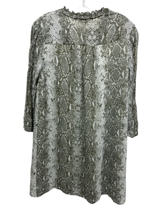 Diane Von Furstenberg Size XS Green & White No Fabric Tag Snake Print Dress Green & White / XS