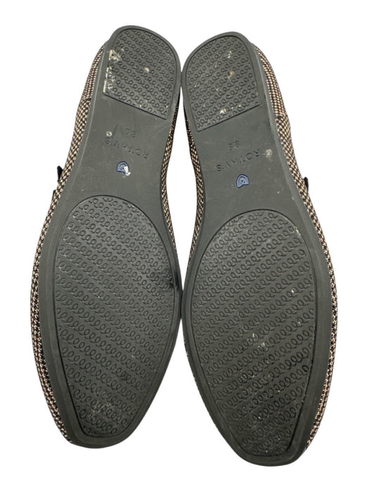Rothy's Shoe Size 8.5 Black & Bronze Synthetic Knit Double Strap Buckle Flats Black & Bronze / 8.5