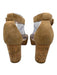 Pelle Moda Shoe Size 8.5 Tan Suede Upper Cork Scalloped Edge Block heel Sandals Tan / 8.5