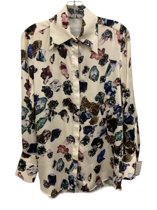 Victoria Victoria Beckham Size Est M Cream, Black & Multi No Fabric Tag Top Cream, Black & Multi / Est M