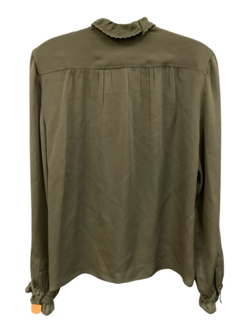 Etro Size 40 Sage green No Fabric Tag Long Sleeve Ruffle Neckline Top Sage green / 40