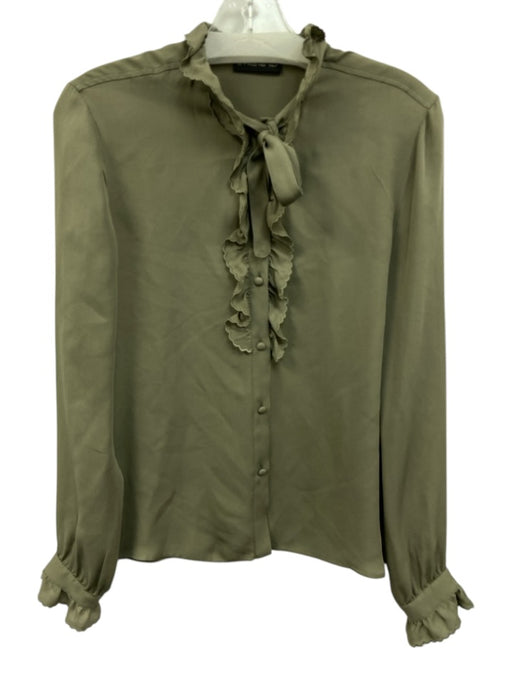 Etro Size 40 Sage green No Fabric Tag Long Sleeve Ruffle Neckline Top Sage green / 40