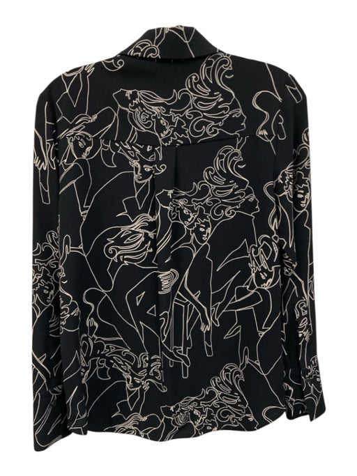 Victoria Victoria Beckham Size Est S Black & White No Fabric Tag Long Sleeve Top Black & White / Est S