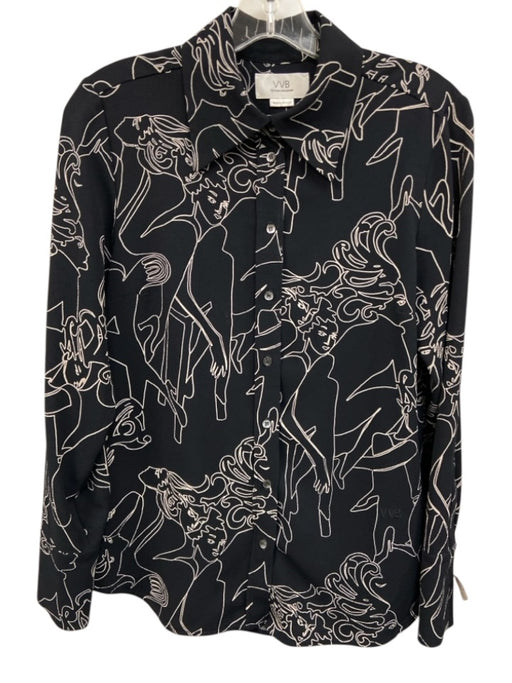 Victoria Victoria Beckham Size Est S Black & White No Fabric Tag Long Sleeve Top Black & White / Est S