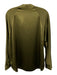 Vince Size S Olive Green Silk Long Cuff Sleeve V Neck stand collar Top Olive Green / S