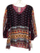 Johnny Was Size S Burgundy & multi Rayon & Silk 3/4 Sleeve Velvet Dot Print Top Burgundy & multi / S