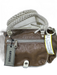 Joy Gryson Taupe & Cream Leather Braided Handle Buckle Detail Shoulder Bag Taupe & Cream / M
