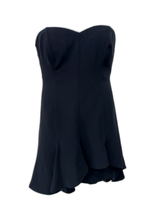 Cinq a Sept Size 14 Black Triacetate Blend built in corset Flounce Hem Dress Black / 14
