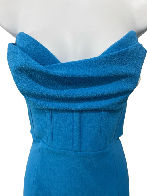 Rebecca Vallance Size 6 Blue Polyester Slit Strapless Sweetheart Neckline Gown Blue / 6