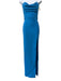 Rebecca Vallance Size 6 Blue Polyester Slit Strapless Sweetheart Neckline Gown Blue / 6
