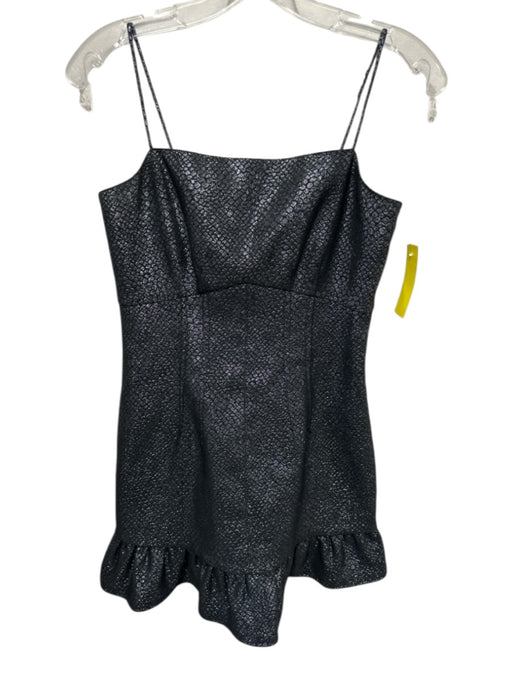 Saylor Size XS Black Polyester Shimmer Spaghetti Straps Back Zip Dress Black / XS