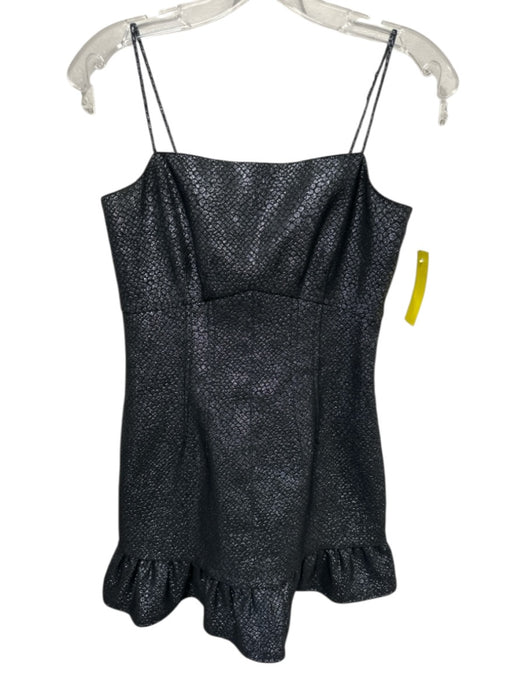 Saylor Size XS Black Polyester Shimmer Spaghetti Straps Back Zip Dress Black / XS