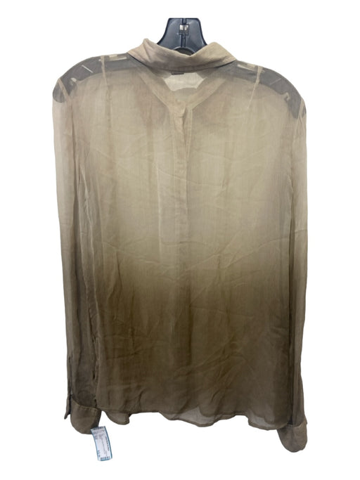 Chan Luu Size XS/S Taupe Sheer Long Sleeve Button Up Top Taupe / XS/S